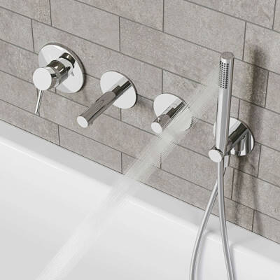 VitrA Origin Ankastre Duş Bataryası  A42621 Duvardan Kontrol - Sıva Üstü Grubu - Krom - 3