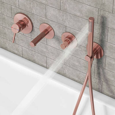 VitrA Origin A4262129 Ankastre Banyo Bataryası, Soft Bakır - 4