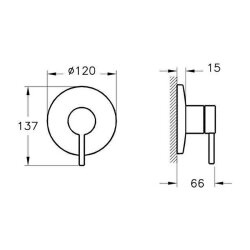 VitrA Origin Ankastre Duş Bataryası A4262134 Sıva Üstü Grubu - Fırçalı Nikel - 2