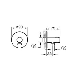 VitrA Ankastre El Duşu Çıkışı A4262534 Fırçalı Nikel - 2