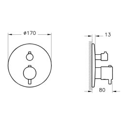 VitrA Origin A4267129 Termostatik Ankastre Banyo Bataryası, Soft Bakır - 2