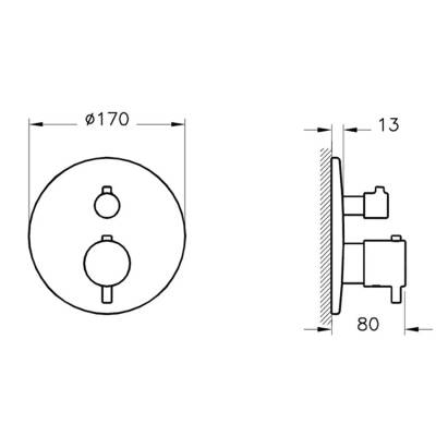 VitrA Origin A4267129 Termostatik Ankastre Banyo Bataryası, Soft Bakır - 2