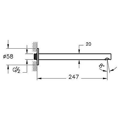VitrA Origin Çıkış Ucu A4268334 Duvardan - Fırçalı Nikel - 2
