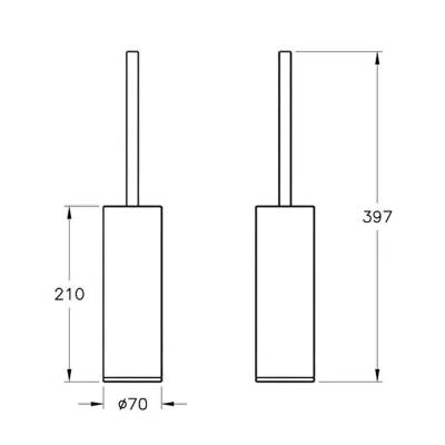VitrA Origin A4489325 Tuvalet Fırçalığı Yerden, Fırçalı Altın - 2