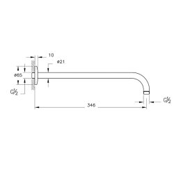VitrA Origin A4565224 Duş Başlığı Dirseği Uzun Duvardan, Fırçalı Bakır - 2