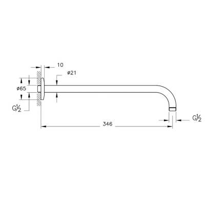 VitrA Origin A4565224 Duş Başlığı Dirseği Uzun Duvardan, Fırçalı Bakır - 2