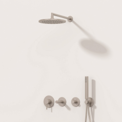 VitrA Origin Ankastre Duş Seti - Fırçalı Nikel - 8 Parça