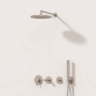 VitrA Origin Ankastre Duş Seti - Fırçalı Nikel - 8 Parça - 1