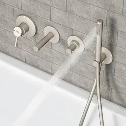VitrA Origin Ankastre Duş Seti, Fırçalı Nikel, 9 Parça - 2