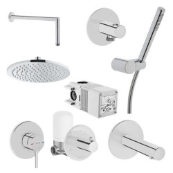 VitrA Origin Ankastre Duş Seti, Krom, 9 Parça - 3