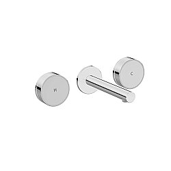 VitrA Origin Aura A43606 Ankastre Lavabo Bataryası 3 Delikli, Beyaz Cam Kumanda Kollu, Sıva Üstü, Krom