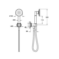 VitrA Origin Classic El Duşu A4579536 - Mat Siyah - 2