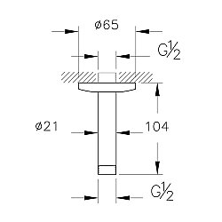 VitrA Origin Duş Dirseği A4564936 Tavandan Montaj - Kısa - Mat Siyah - 2