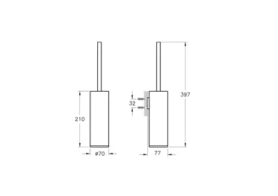 VitrA Origin Tuvalet Fırçalığı A4489429 Duvardan, Soft Bakır - 2