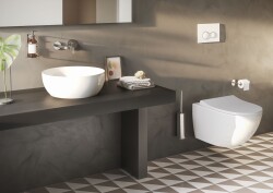VitrA Outline Çanak Lavabo 5992B403-0016 Yuvarlak - Kompakt - 40x40 cm - Armatür Deliksiz - Su Taşma Deliksiz - Clean - Beyaz - 2
