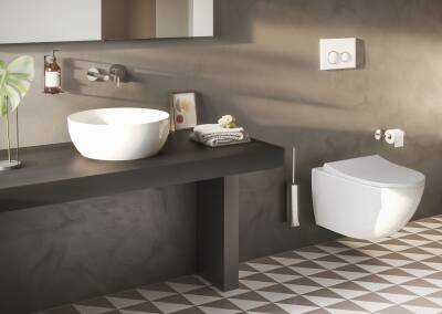 VitrA Outline Çanak Lavabo 5992B403-0016 Yuvarlak - Kompakt - 40x40 cm - Armatür Deliksiz - Su Taşma Deliksiz - Clean - Beyaz - 2
