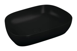 VitrA Outline Çanak Lavabo 5993B483-0016 Tv Shape - 60x41 cm - Armatür Deliksiz - Su Taşma Deliksiz - Clean - Mat Siyah