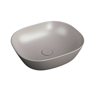 VitrA Plural Çanak Lavabo 7810B420-0016 Oval - Kompakt - 45x38 cm - Armatür Deliksiz - Su Taşma Deliksiz - Clean - Mat Bej - 1