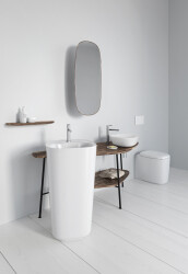 VitrA Plural Çanak Lavabo 7812B403-0016 Üçgen - Kompakt - 45x40 cm - Armatür Deliksiz - Su Taşma Deliksiz - Clean - Beyaz - 3