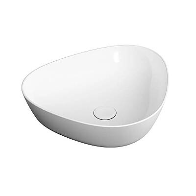 VitrA Plural Çanak Lavabo 7812B403-0016 Üçgen - Kompakt - 45x40 cm - Armatür Deliksiz - Su Taşma Deliksiz - Clean - Beyaz - 1