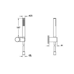 VitrA Prime Round A4592625 Stick El Duşu Takımı, Fırçalı Altın - 2