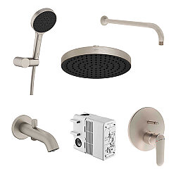 VitrA Root Round Ankastre Duş Banyo Seti, Fırçalı Nikel