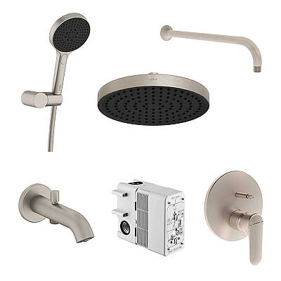 VitrA Root Round Ankastre Duş Banyo Seti, Fırçalı Nikel - 1