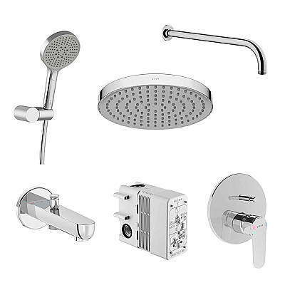Vitra Root Round Ankastre Duş Banyo Seti, Krom - 1