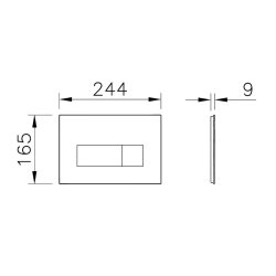 VitrA Root Square Kumanda Paneli 740-2350 Parlak Siyah - 2