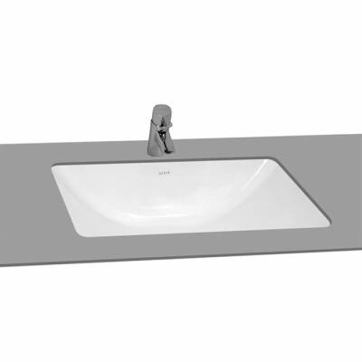 VitrA S20 Tezgahaltı Lavabo 5339B003-0012 Dikdörtgen - 48x36 cm - Armatür Deliksiz - Su Taşma Delikli - Beyaz - 1
