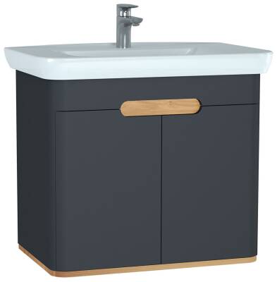 VitrA Sento Kapaklı Lavabo Dolabı 60809, Ayaksız, 80cm, Mat Antrasit - 1