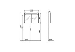 VitrA Sento Led Aydınlatmalı Dolaplı Ayna, 60897, 100cm, Açık Meşe - 3