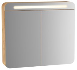 VitrA Sento Led Aydınlatmalı Dolaplı Ayna, 60896, 80cm, Açık Meşe