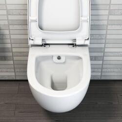 VitrA Sento Rim-Ex Asma Klozet ve Slim Soft Kapak Takımı - Siyah - 8