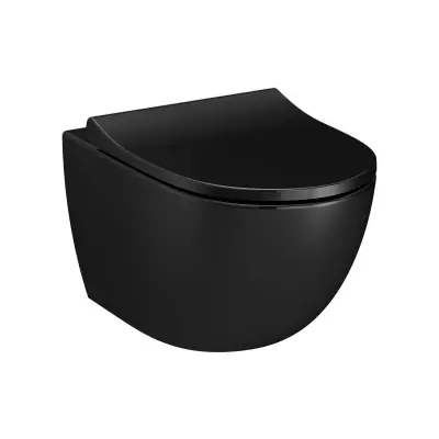 VitrA Sento Rim-Ex Asma Klozet ve Slim Soft Kapak Takımı - Siyah - 2