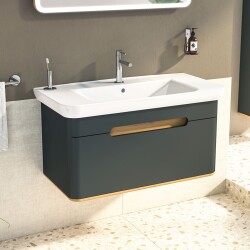 VitrA Sento Tek Çekmeceli Lavabo Dolabı 60820, Ayaksız, 100cm, Mat Antrasit - 4