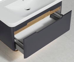 VitrA Sento Tek Çekmeceli Lavabo Dolabı 60820, Ayaksız, 100cm, Mat Antrasit - 5