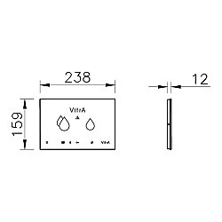 VitrA V-Care 768-1502 Smart Kumanda Paneli, Siyah Cam - 2