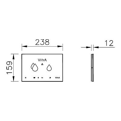 VitrA V-Care 768-1502 Smart Kumanda Paneli, Siyah Cam - 2