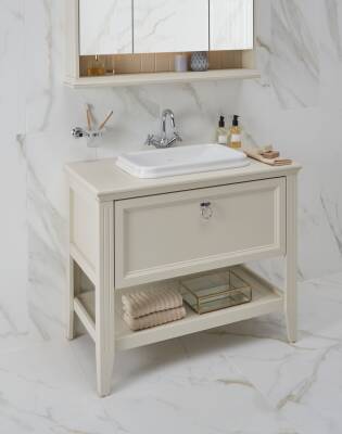 VitrA Valarte Tezgahüstü lavabo 7800B003-0012 Dikdörtgen - 60x37 cm - armatür deliksiz - su taşma delikli - beyaz - 2