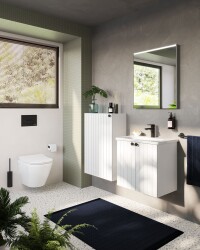 VitrA Zentrum Etajerli Lavabo 7790B003-0001 Dikdörtgen - Kompakt - 60x38 cm - Tek Armatür Delikli - Su Taşma Delikli - Beyaz - 3