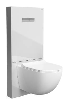 VitrA Vitrus Duvar Önü Cam Rezervuar 770-5760-01 asma klozetler için - cam gövdeli - beyaz - 3/6 L - 1