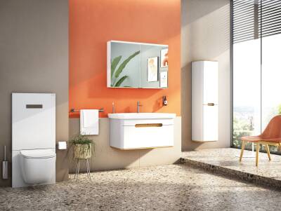 VitrA Vitrus Duvar Önü Cam Rezervuar 770-5760-01 asma klozetler için - cam gövdeli - beyaz - 3/6 L - 3