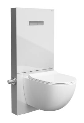 VitrA Vitrus Duvar Önü Cam Rezervuar 770-5770-01 Stop Valfli - 3/6 L - Beyaz - 1