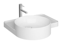 VitrA Voyage Etajerli lavabo 7223B403-0041 55x52 cm - tek armatür delikli - su taşma deliksiz - Clean - beyaz