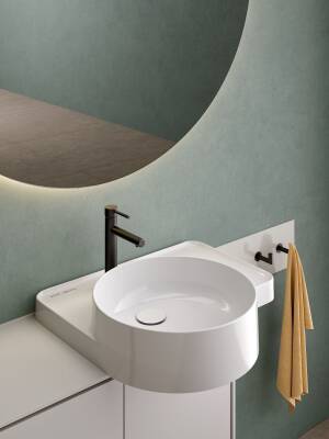 VitrA Voyage Etajerli lavabo 7223B403-0041 55x52 cm - tek armatür delikli - su taşma deliksiz - Clean - beyaz - 2