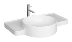 VitrA Voyage Etajerli lavabo 7224B403-0041 70x52 cm - tek armatür delikli - su taşma deliksiz - Clean - beyaz