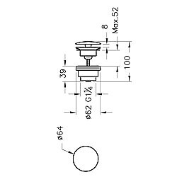 VitrA Origin Basmalı Lavabo Süzgeci A4514929 Evrensel - Yuvarlak - Soft Bakır - 2