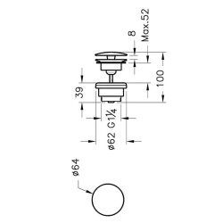 VitrA Yuvarlak Lavabo Süzgeci Universal Fırçalı Altın A4514925 - 2