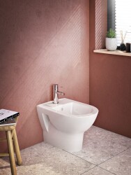 VitrA Zentrum Asma bide 5797L003-0290 50 cm - tek armatür delikli - su taşma delikli - yanlardan delikli - beyaz - 2